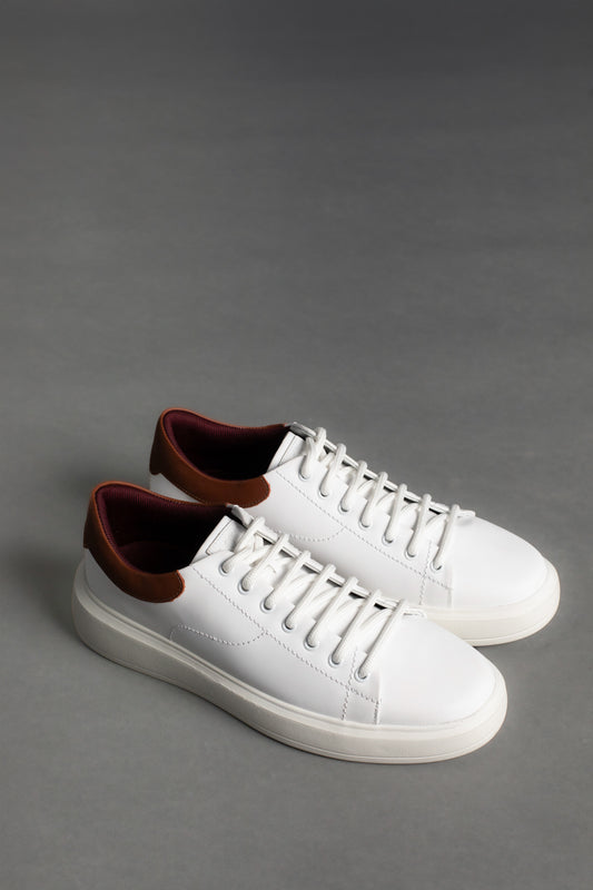 Tênis Couro Classic Bicolor - Branco