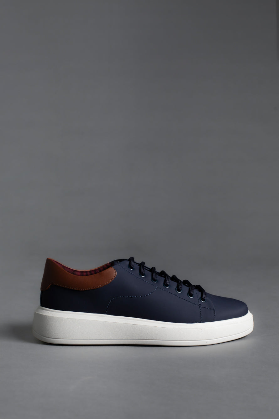 Tênis Couro Classic Bicolor - Marinho