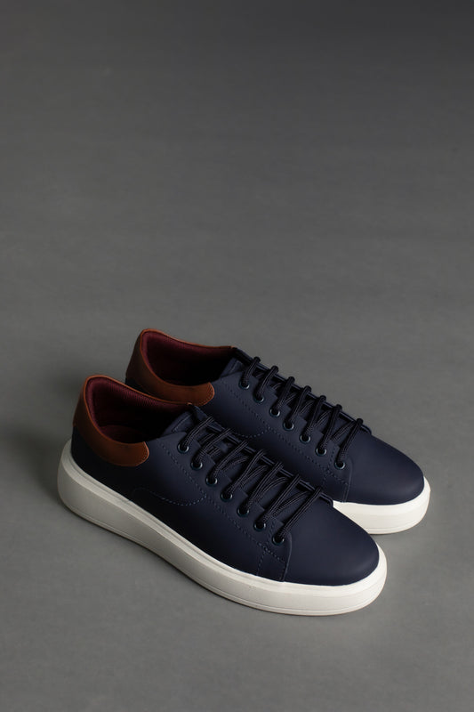 Tênis Couro Classic Bicolor - Marinho