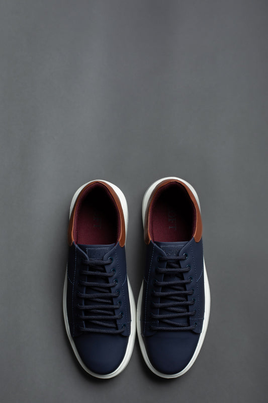Tênis Couro Classic Bicolor - Marinho