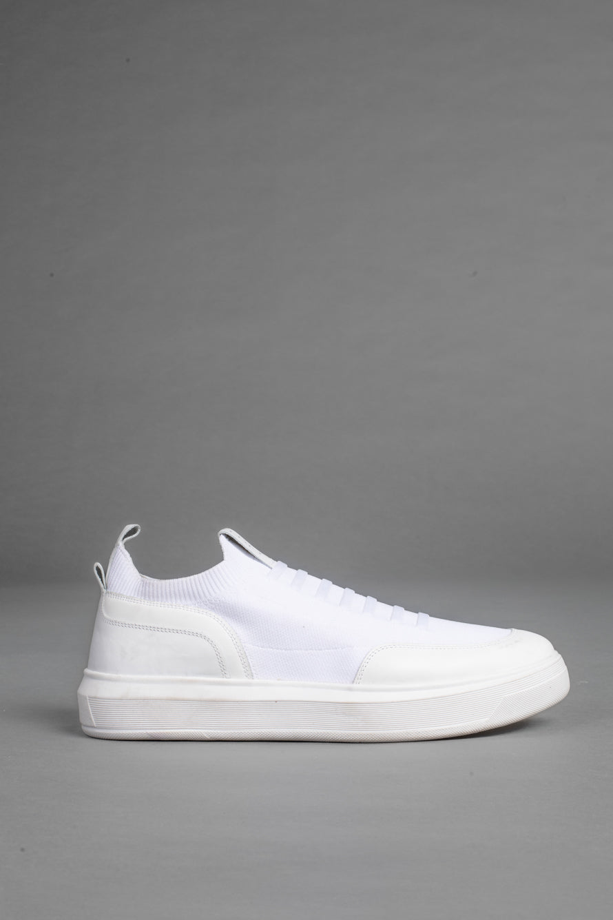 Tênis Casual de Malha - Branco