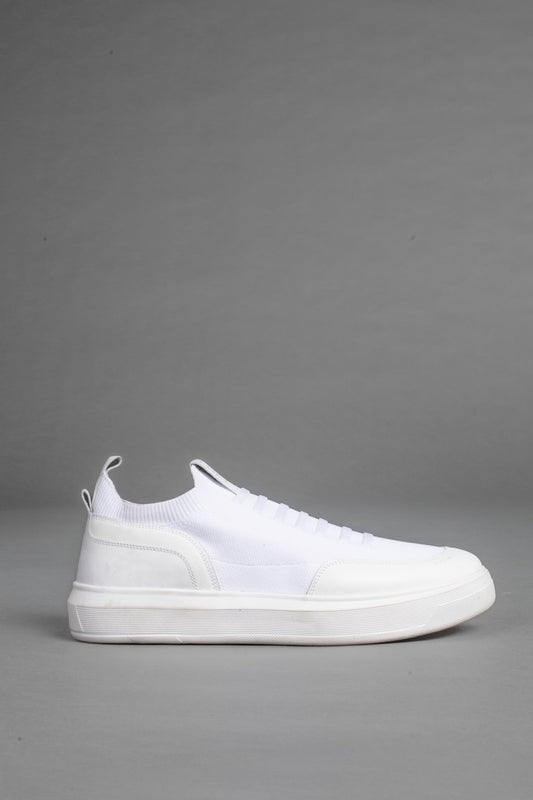 Tênis Casual de Malha - Branco