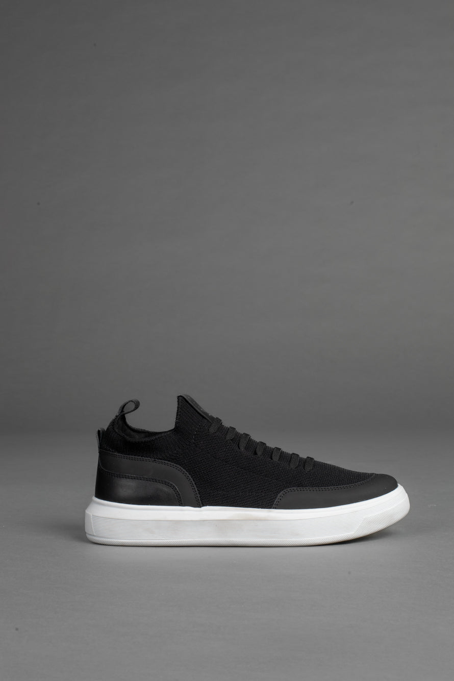 Tênis Casual de Malha - Preto