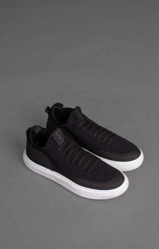 Tênis Casual de Malha - Preto