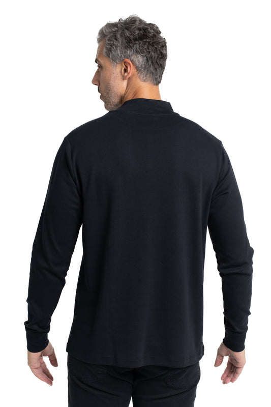 Camiseta Manga Longa Malha Suedine - Preto