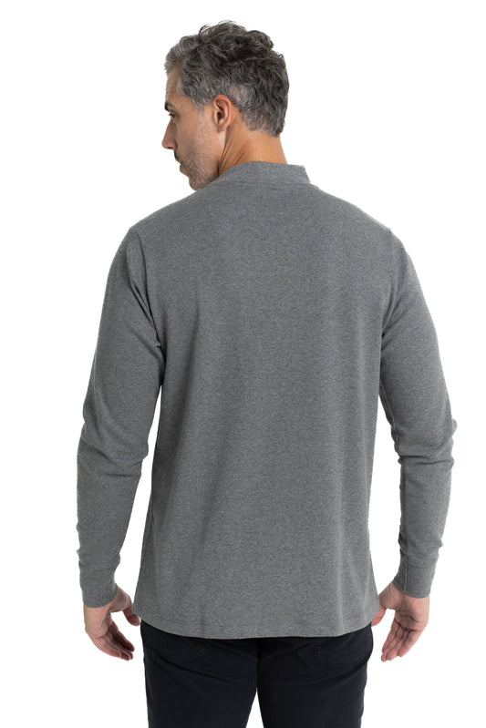 Camiseta Manga Longa Malha Suedine - Mescla Grafite