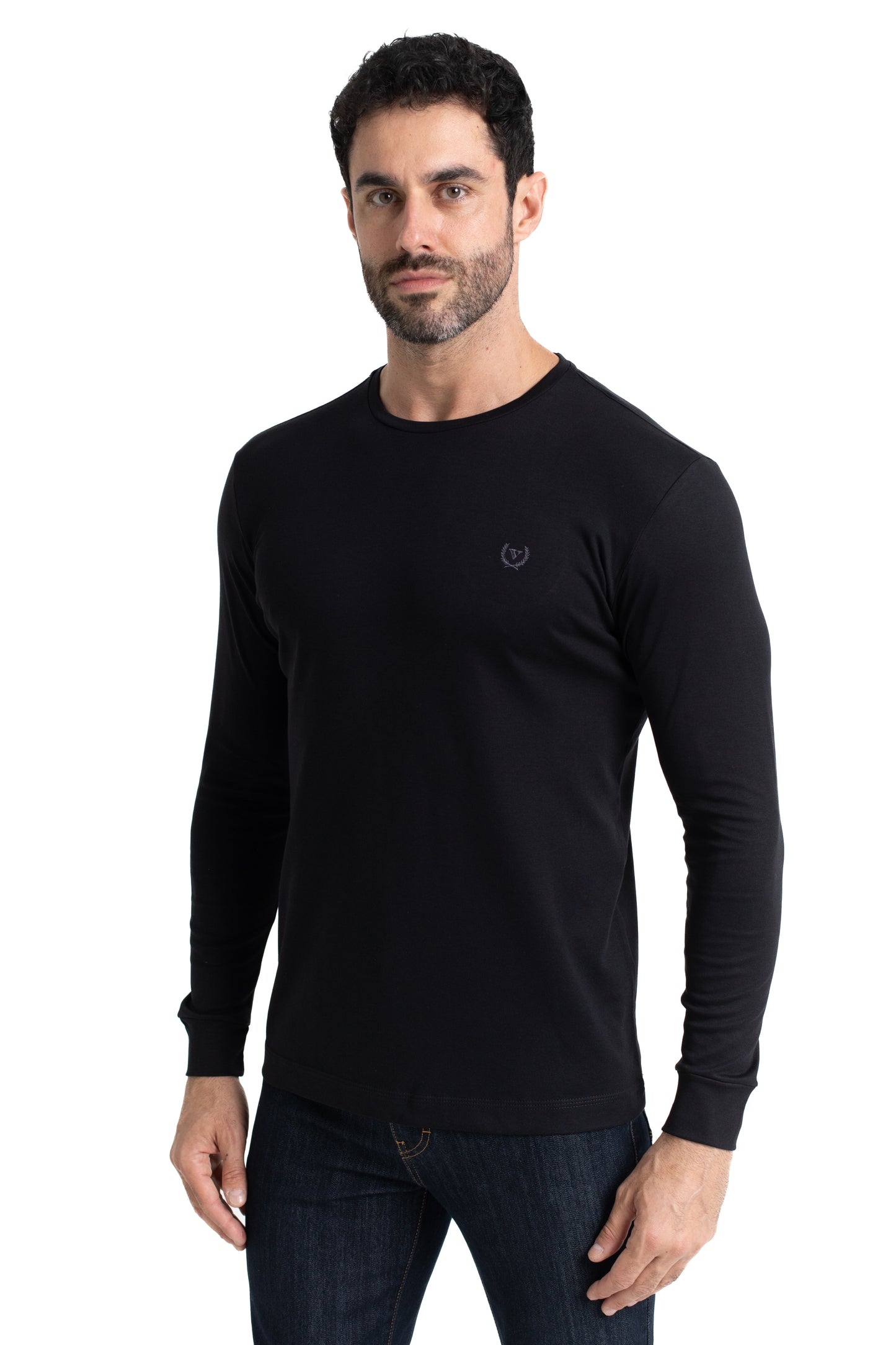 Camiseta Manga Longa Malha Algodão - Preto