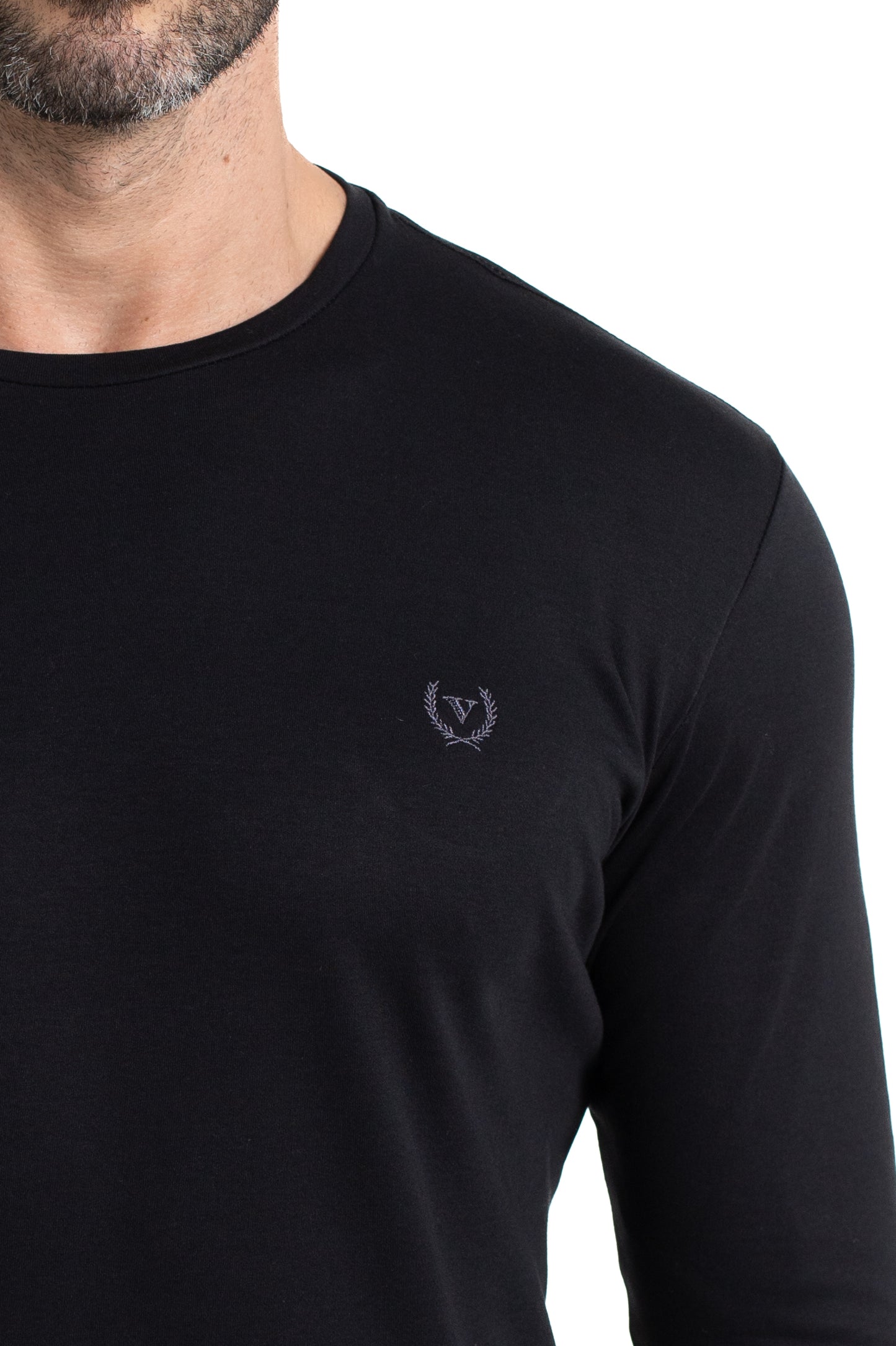Camiseta Manga Longa Malha Algodão - Preto