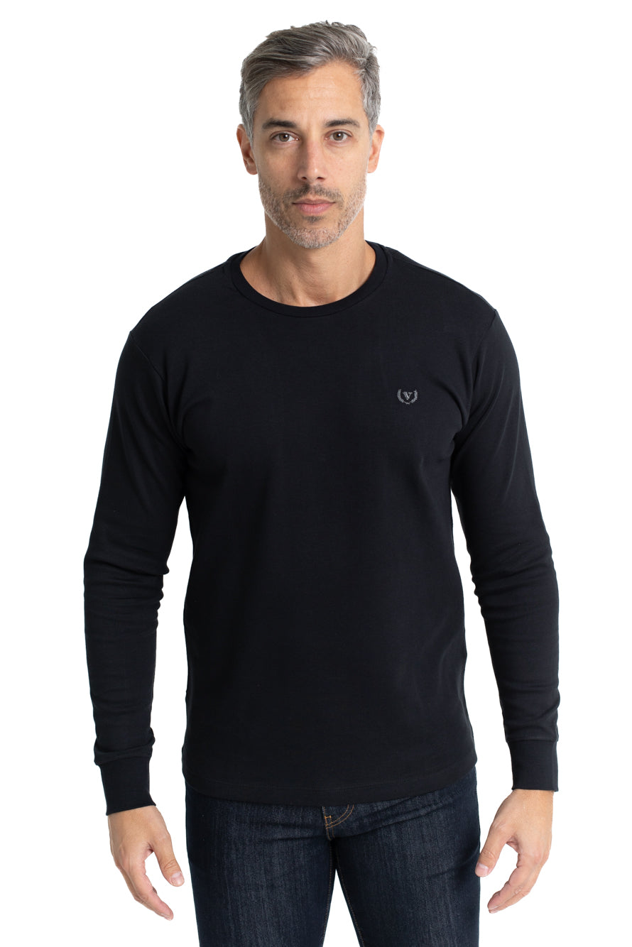 Camiseta Manga Longa Malha - Preto