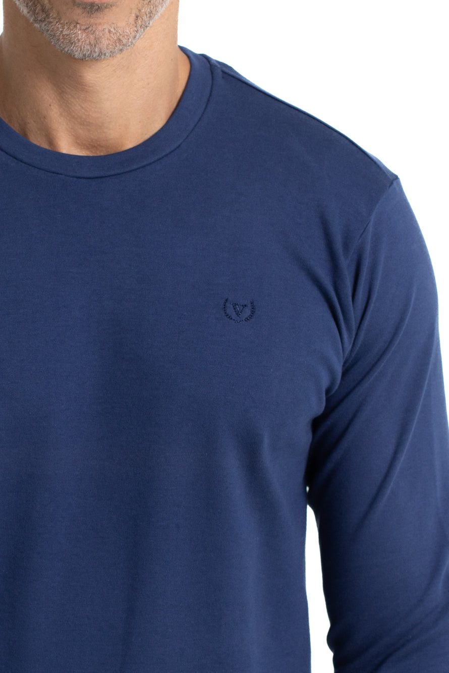 Camiseta Manga Longa Malha - Royal