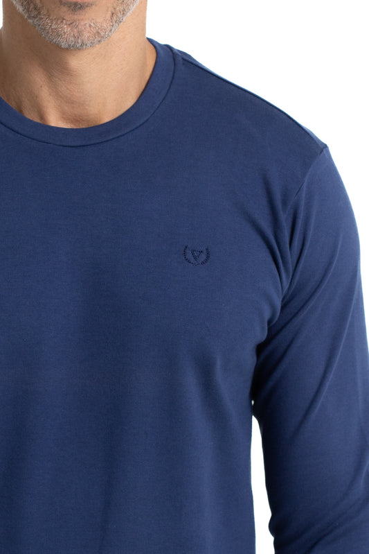 Camiseta Manga Longa Malha - Royal
