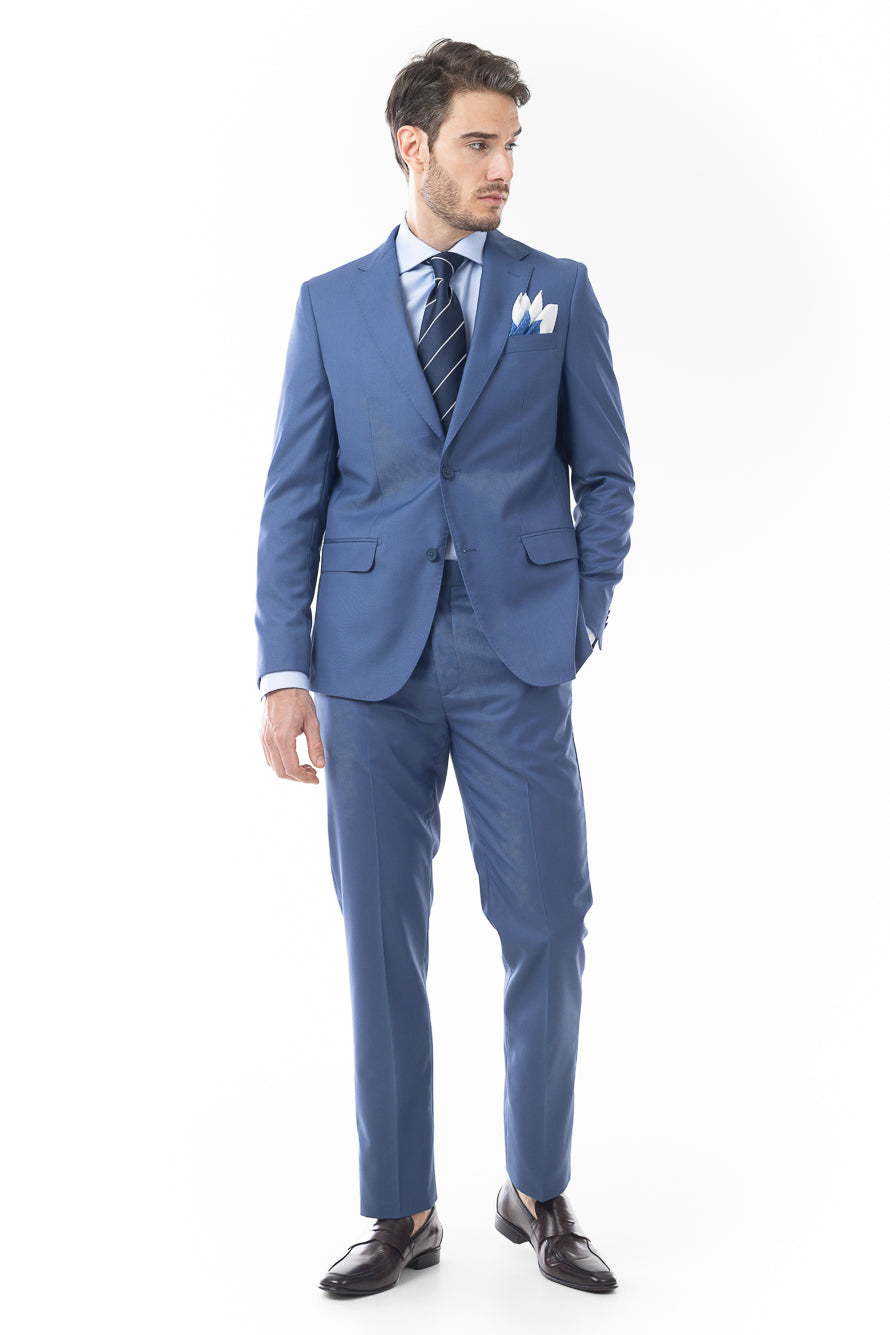 Terno Extra 2 Botões Slim - Azul.