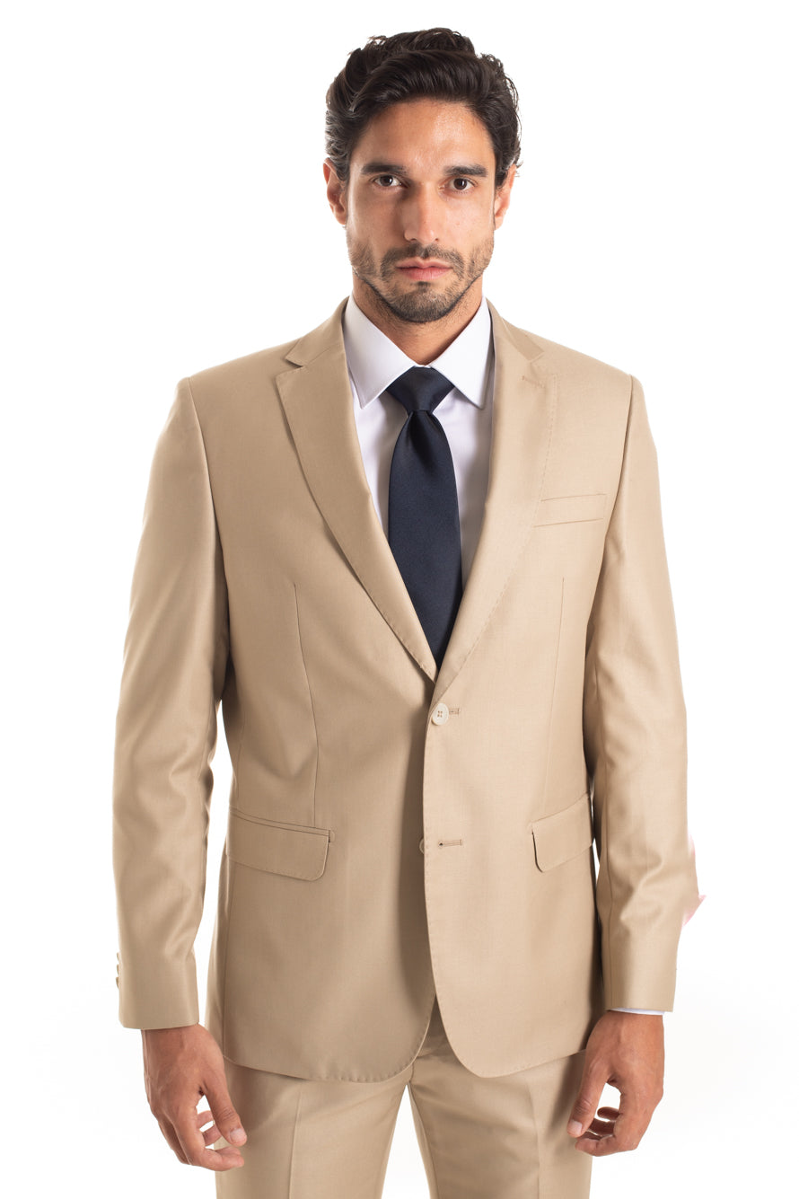 Terno Extra 2 Botões Slim - Kaki Claro