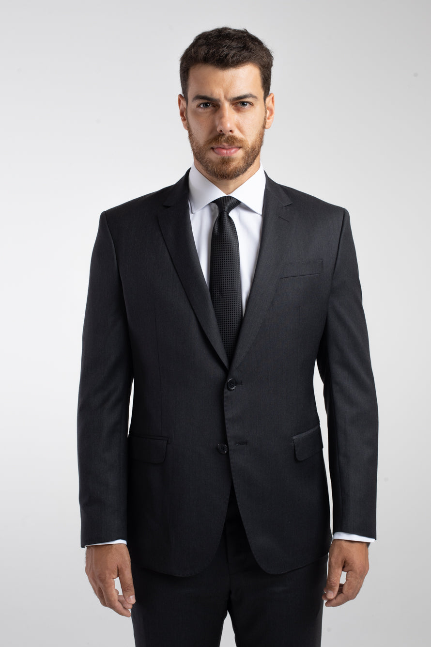 Terno 2 Botões Premium De Lã Fria Super 120 - Chumbo
