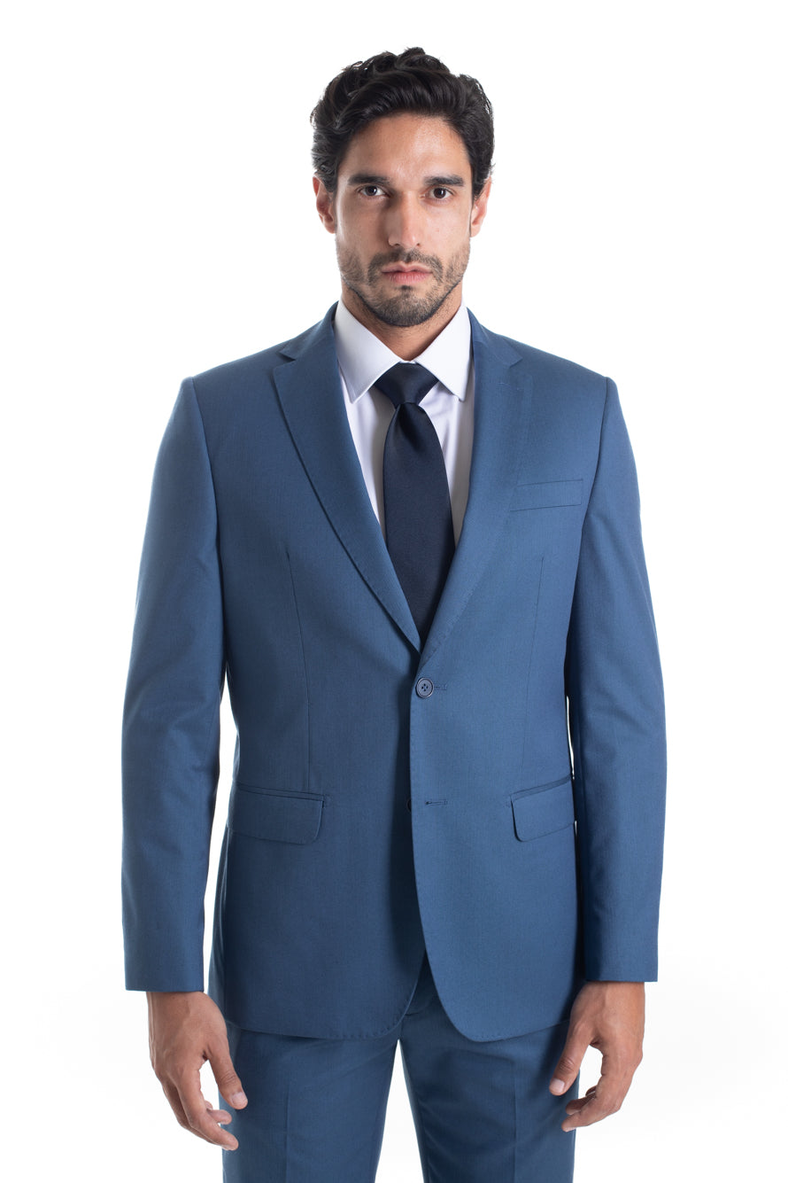 Terno New Portland Liso Poliviscose - Azul Medio