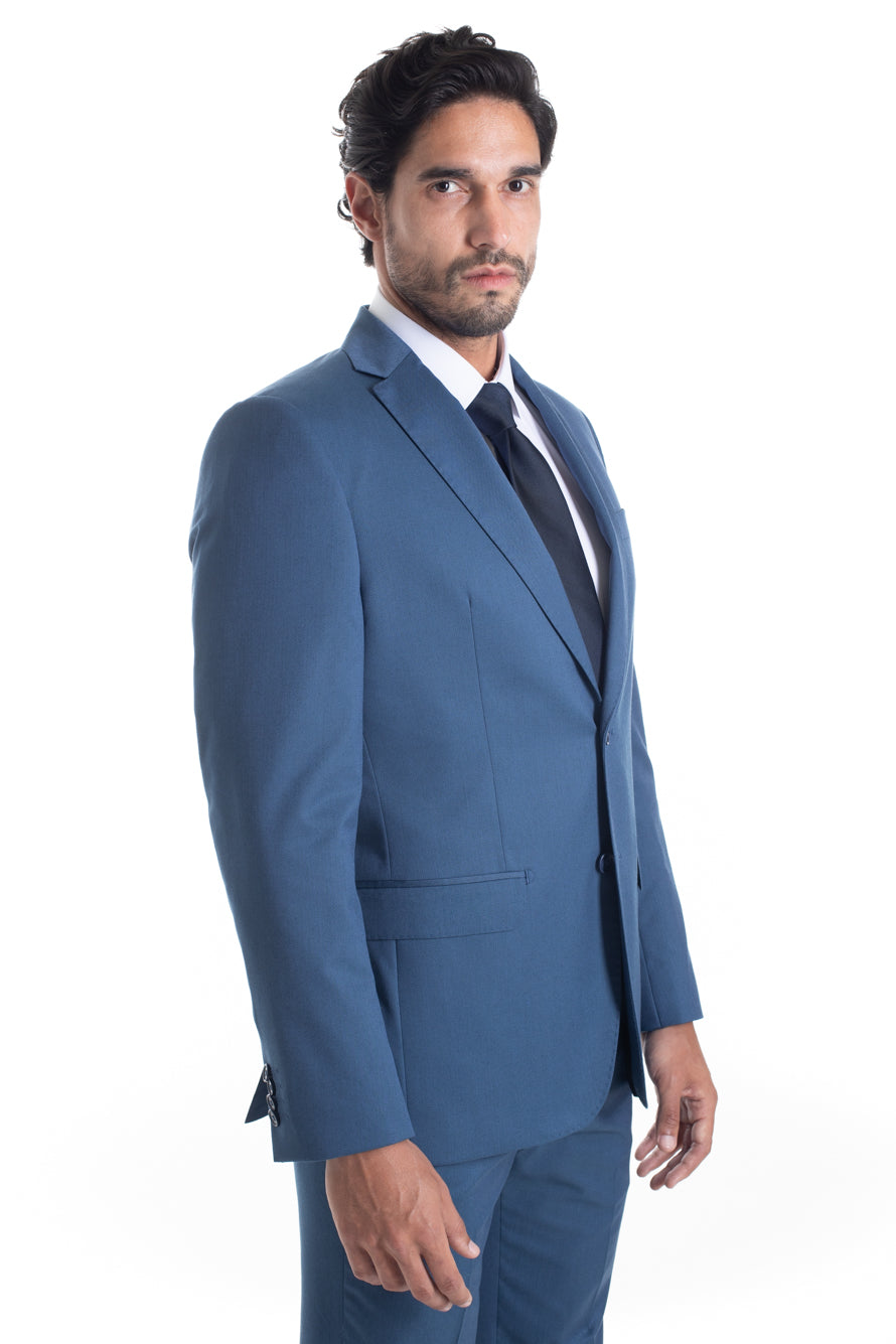 Terno New Portland Liso Poliviscose - Azul Medio