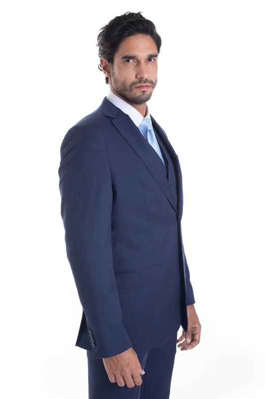 Terno Com Colete Liso Cerimônia Premium - Marinho