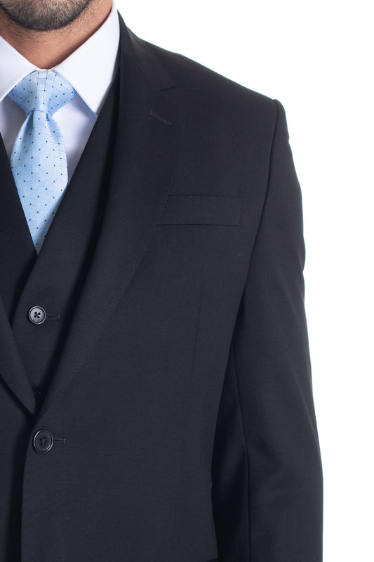 Terno Com Colete Liso Cerimônia Premium - Preto