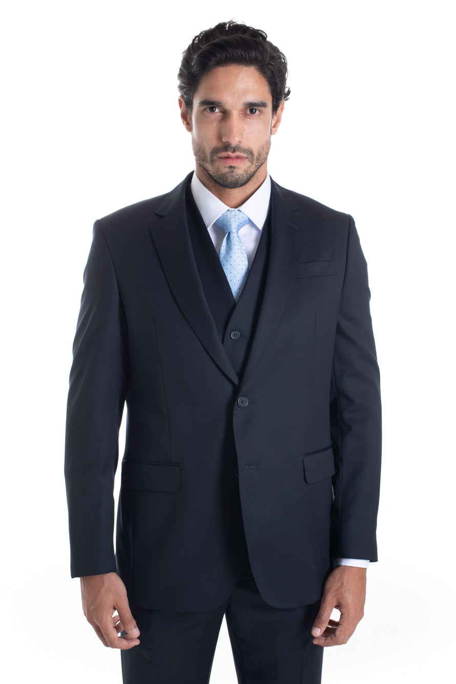 Terno Com Colete Liso Cerimônia Premium - Azul Noite