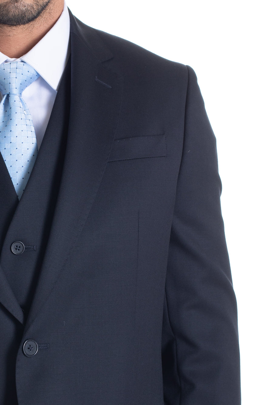 Terno Com Colete Liso Cerimônia Premium - Azul Noite