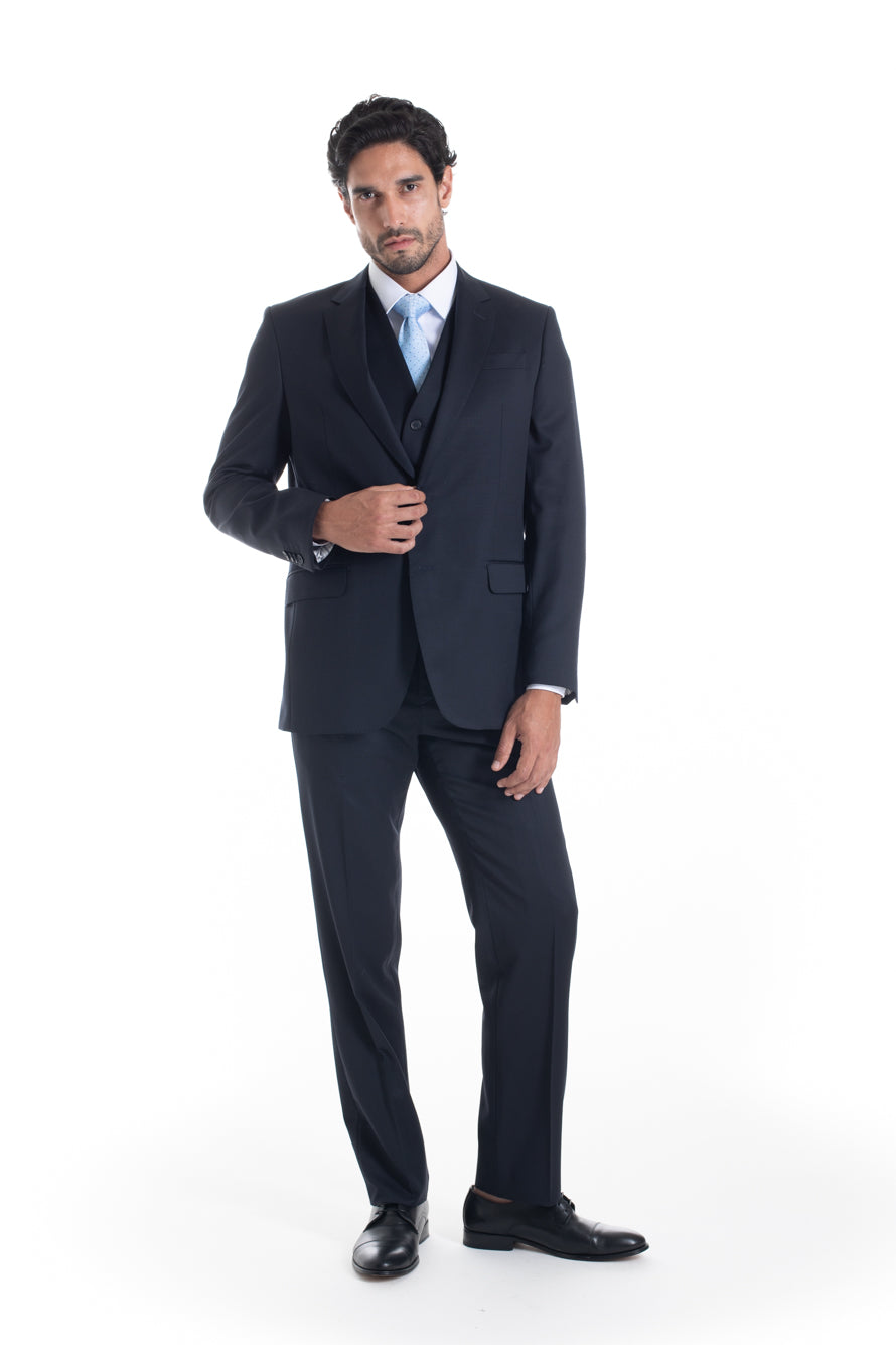 Terno Com Colete Liso Cerimônia Premium - Azul Noite