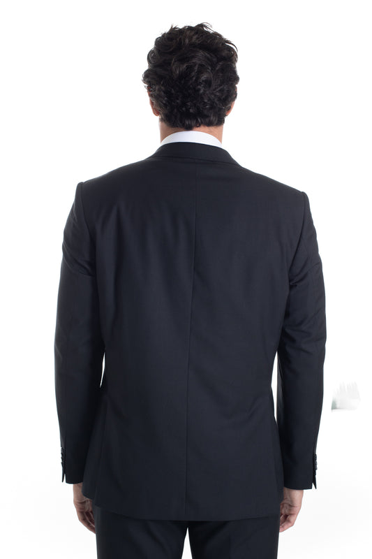 Terno Com Colete Cerimônia Liso - Preto