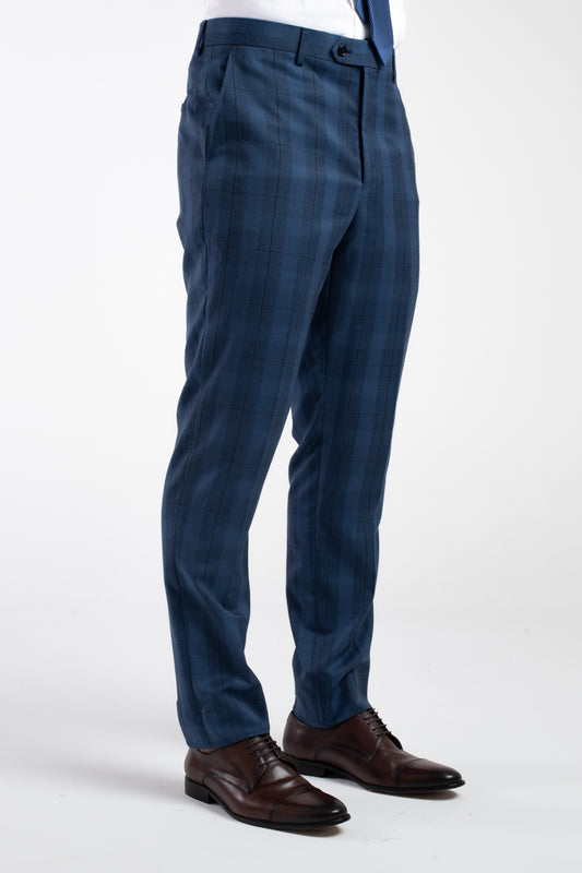 Terno Slim Xadrez - Azul Escuro