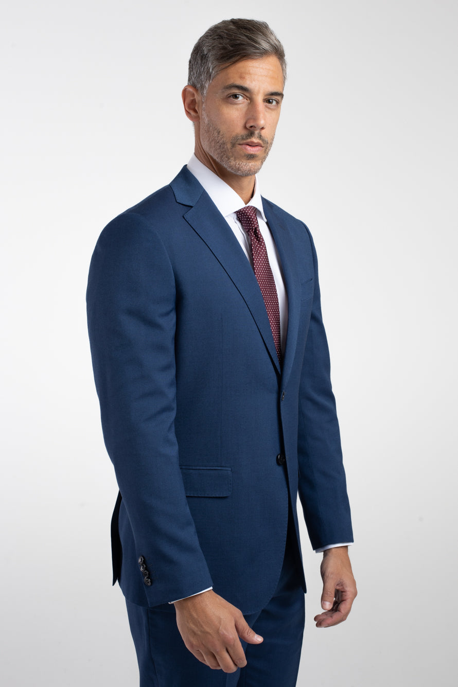 Terno 2 Botões Slim Liso Poliviscose - Azul Escuro