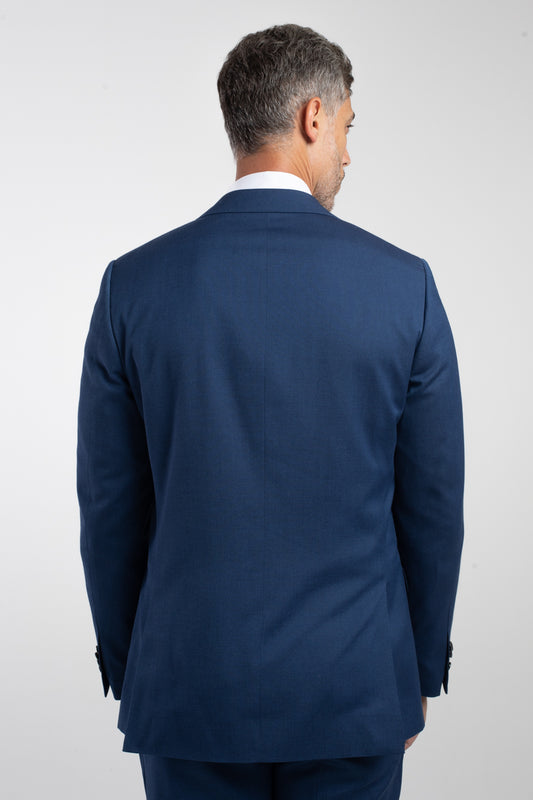 Terno 2 Botões Slim Liso Poliviscose - Azul Escuro