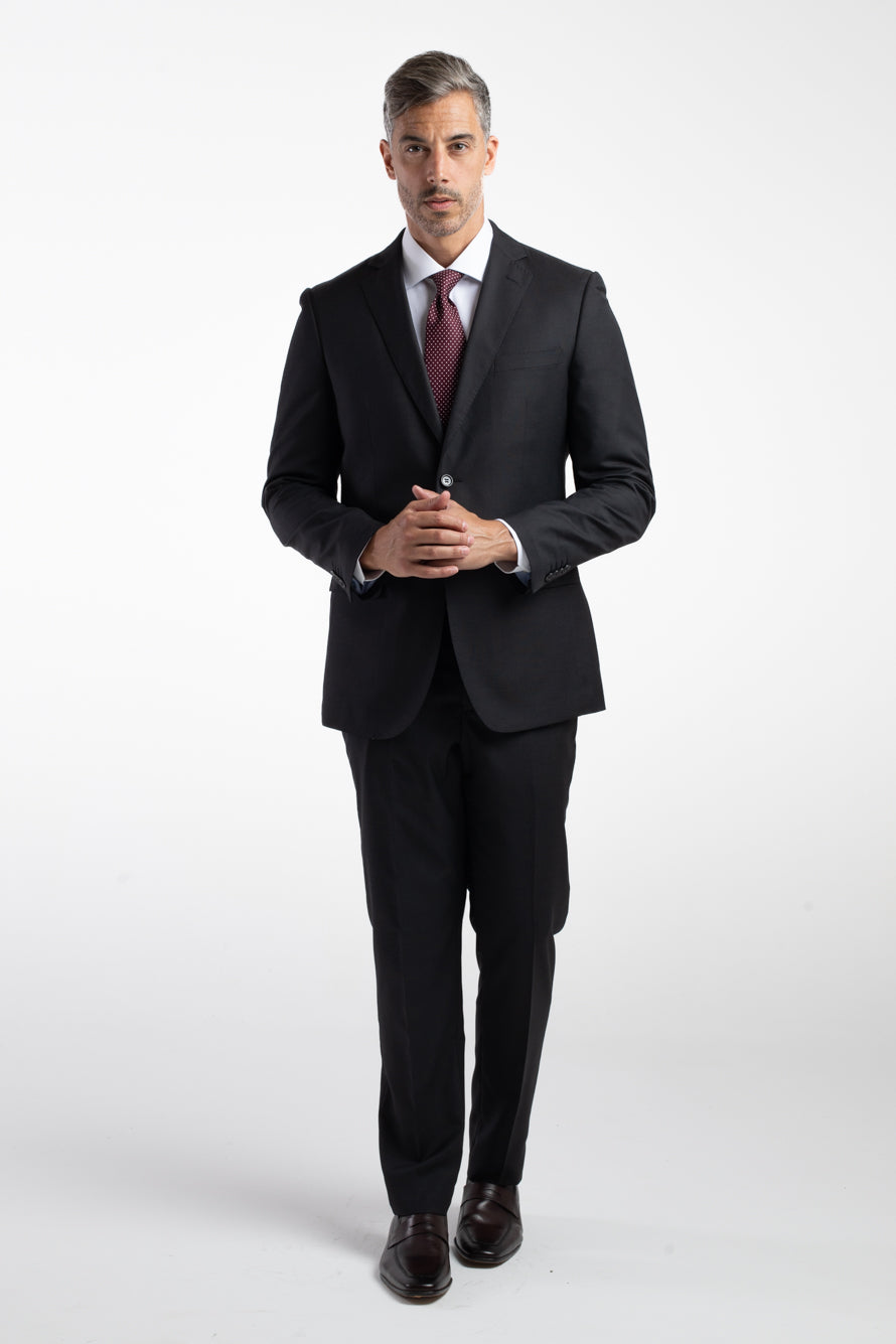 Terno 2 Botões Slim Liso Poliviscose - Chumbo