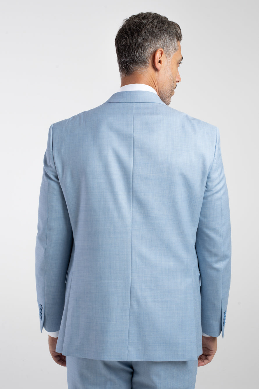 Terno 2 Botões Bristol De Lã Fria 120''S - Azul Claro