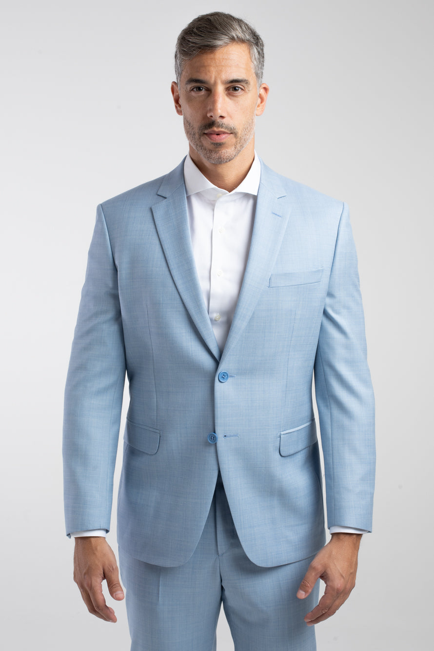Terno 2 Botões Bristol De Lã Fria 120''S - Azul Claro