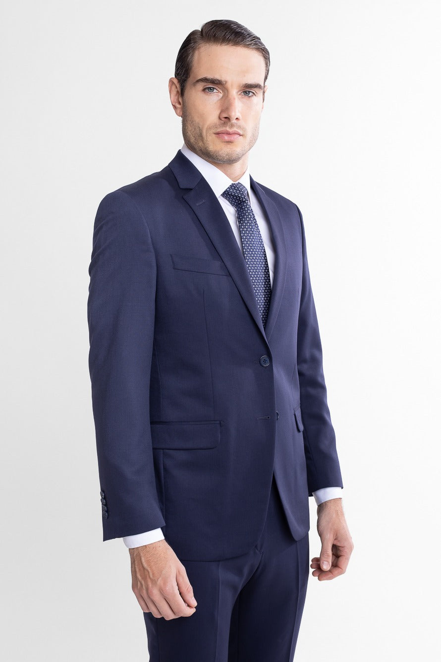 Terno Super 120 Liso Slim Bristol - Marinho