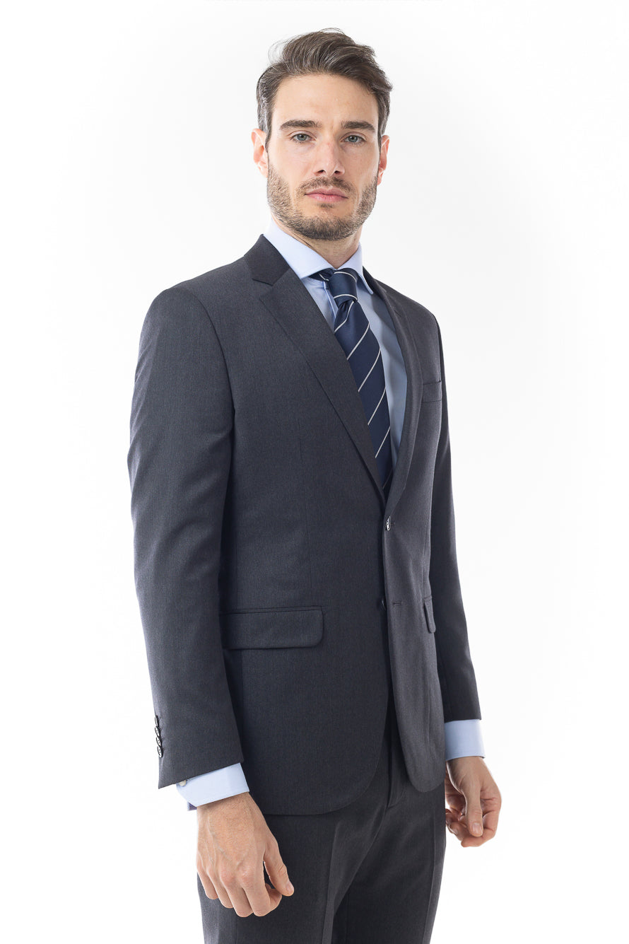 Terno Super 120 Liso Slim Bristol - Chumbo