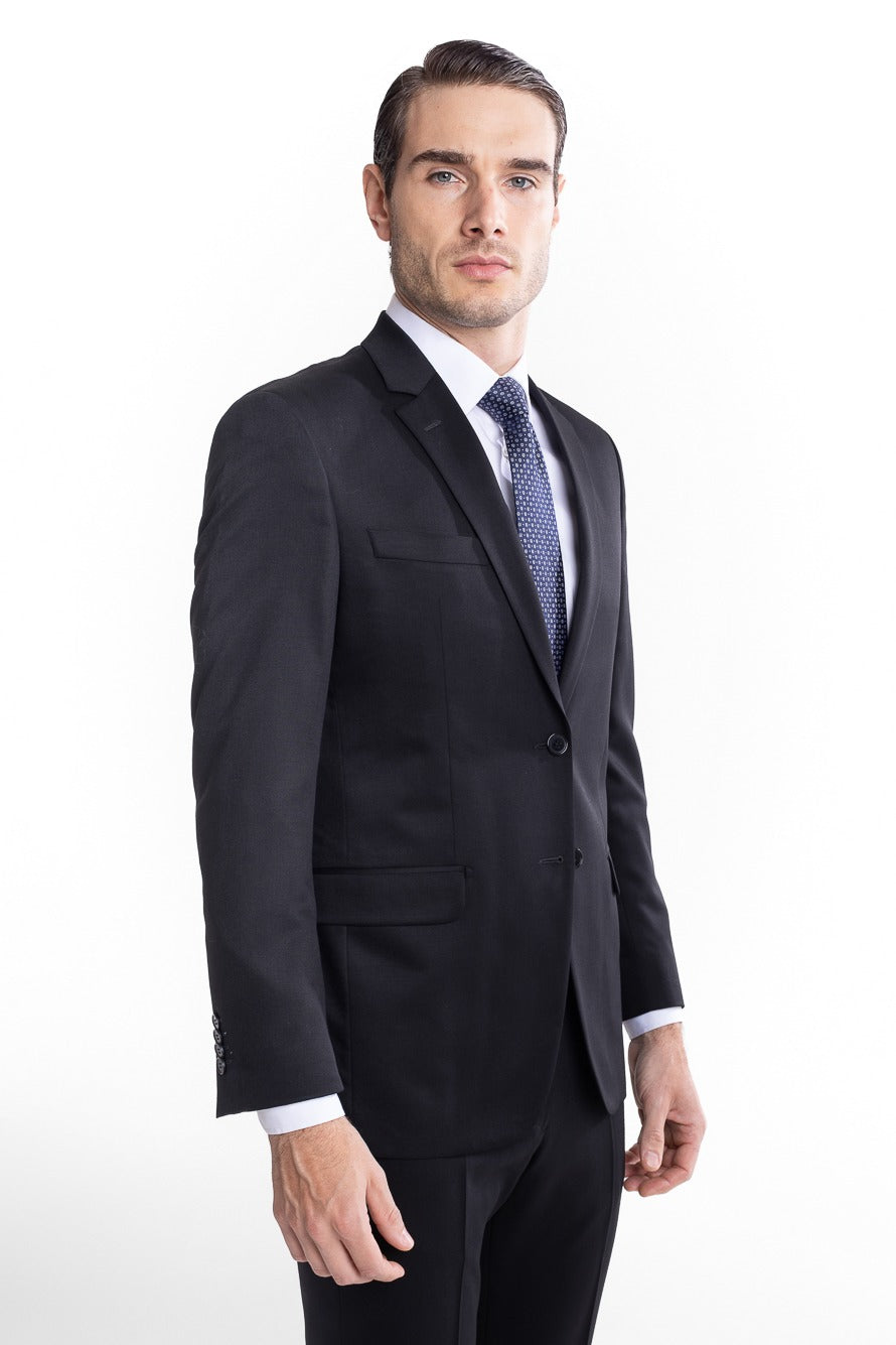 Terno Super 120 Liso Slim Bristol - Preto