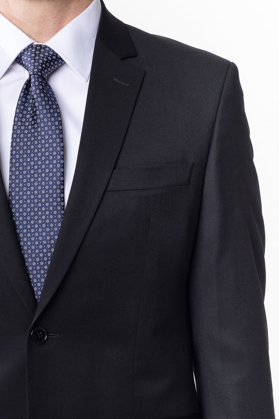 Terno Super 120 Liso Slim Bristol - Preto