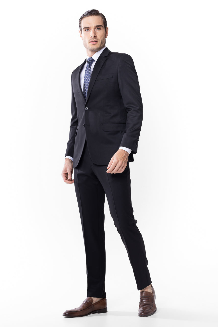 Terno Super 120 Liso Slim Bristol - Preto