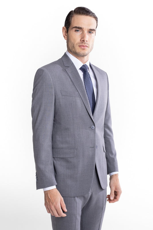Terno Super 120 Liso Slim Bristol - Cinza