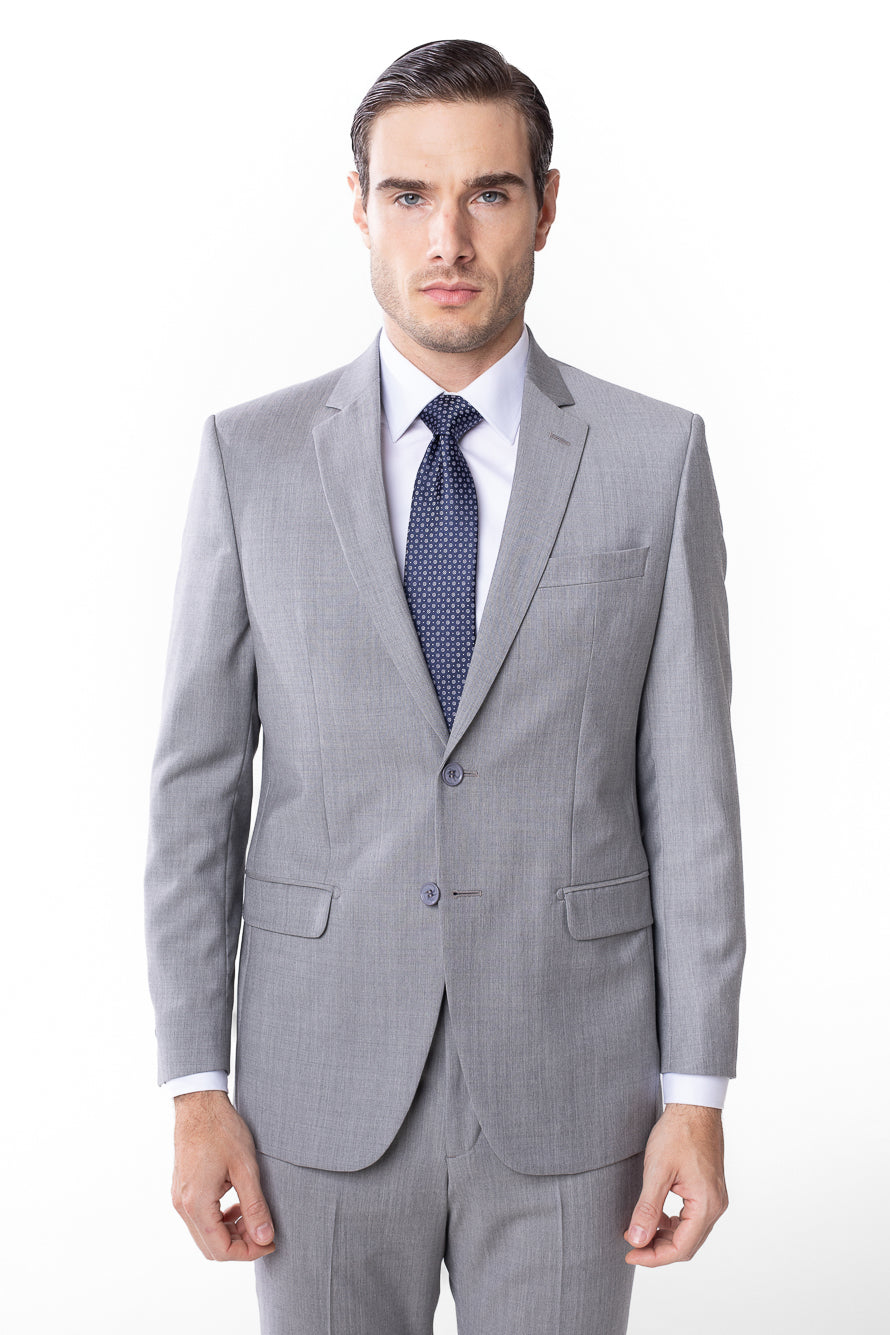 Terno Super 120 Liso Slim Bristol - Cinza Claro