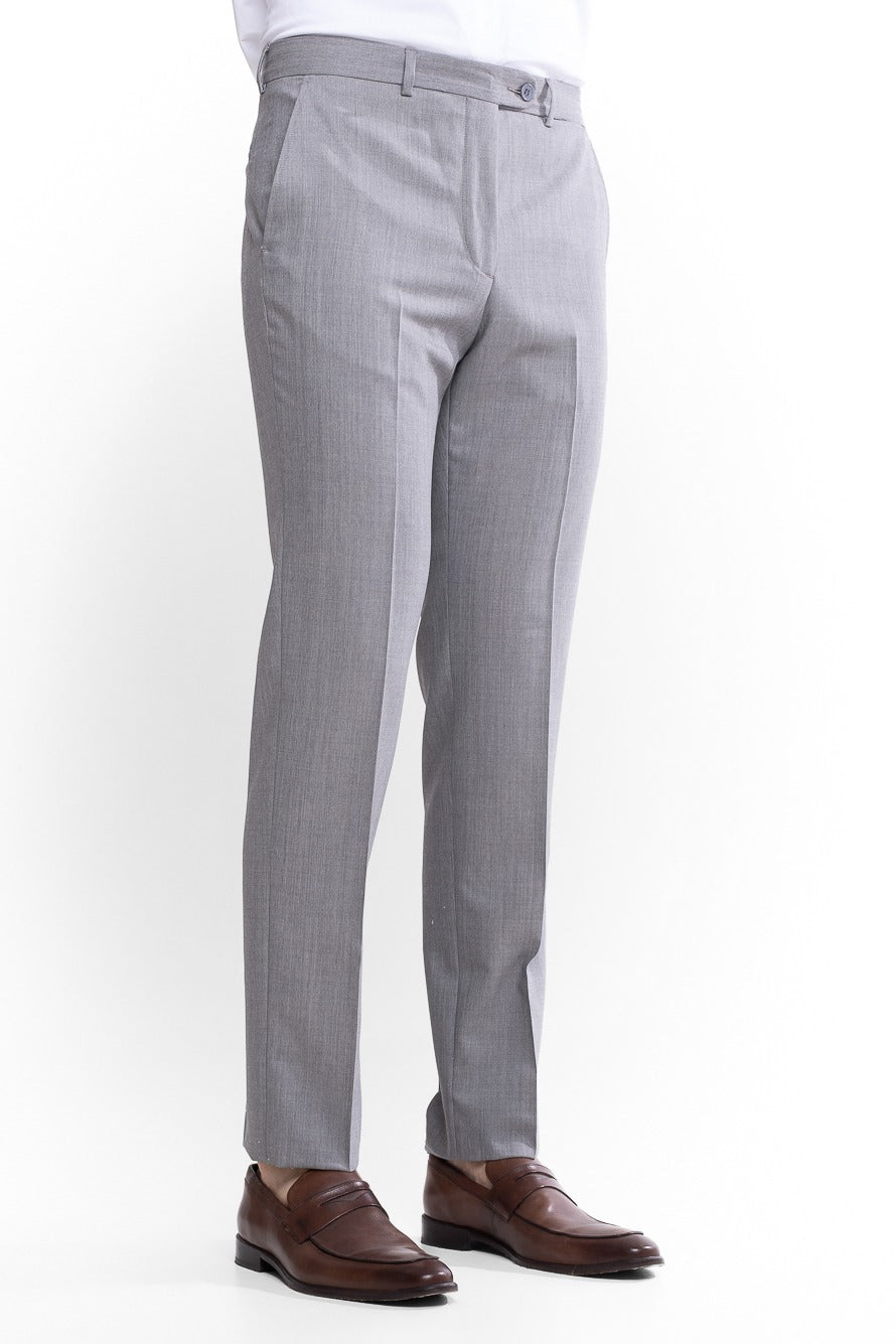 Terno Super 120 Liso Slim Bristol - Cinza Claro