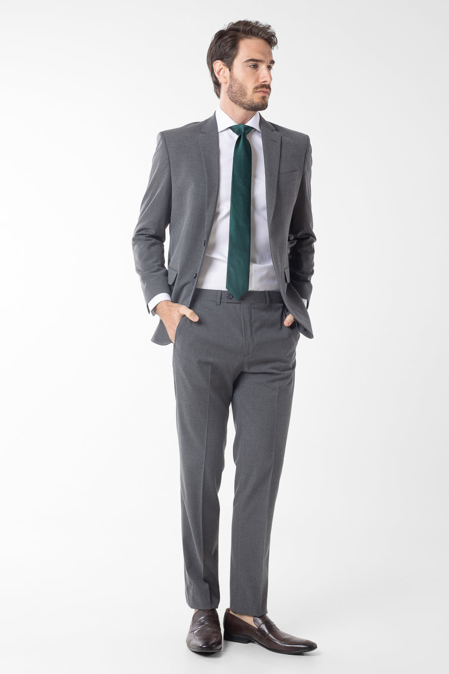 Terno Slim Cambridge Liso - Cinza Escuro