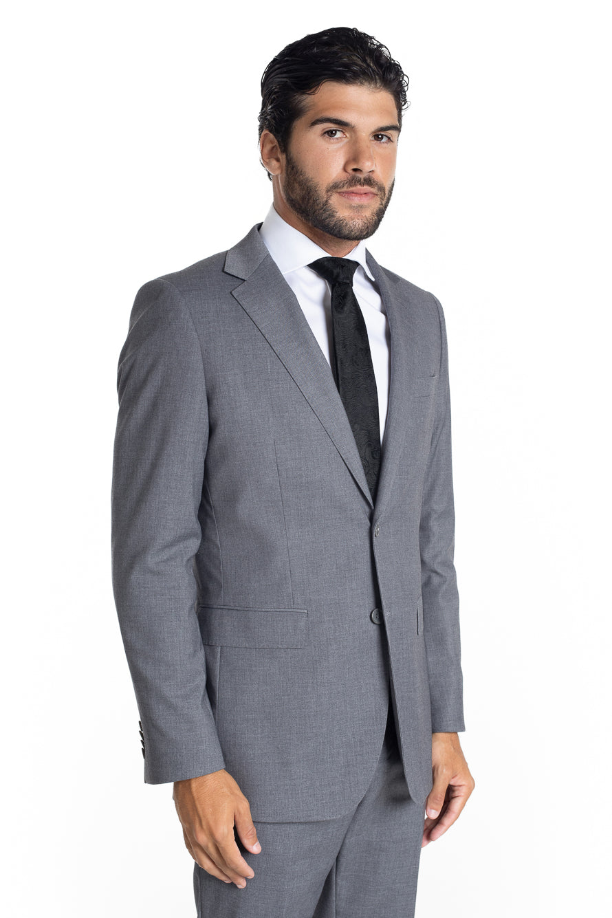 Terno Slim Liso Extra - Cinza Claro