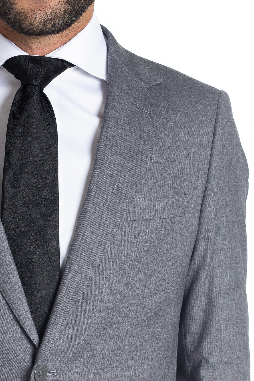 Terno Slim Liso Extra - Cinza Claro