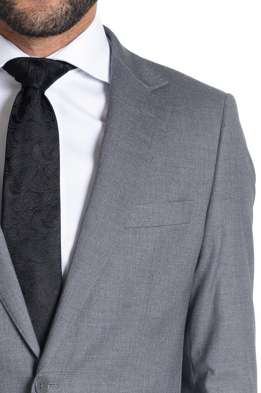 Terno Slim Liso Extra - Cinza Claro