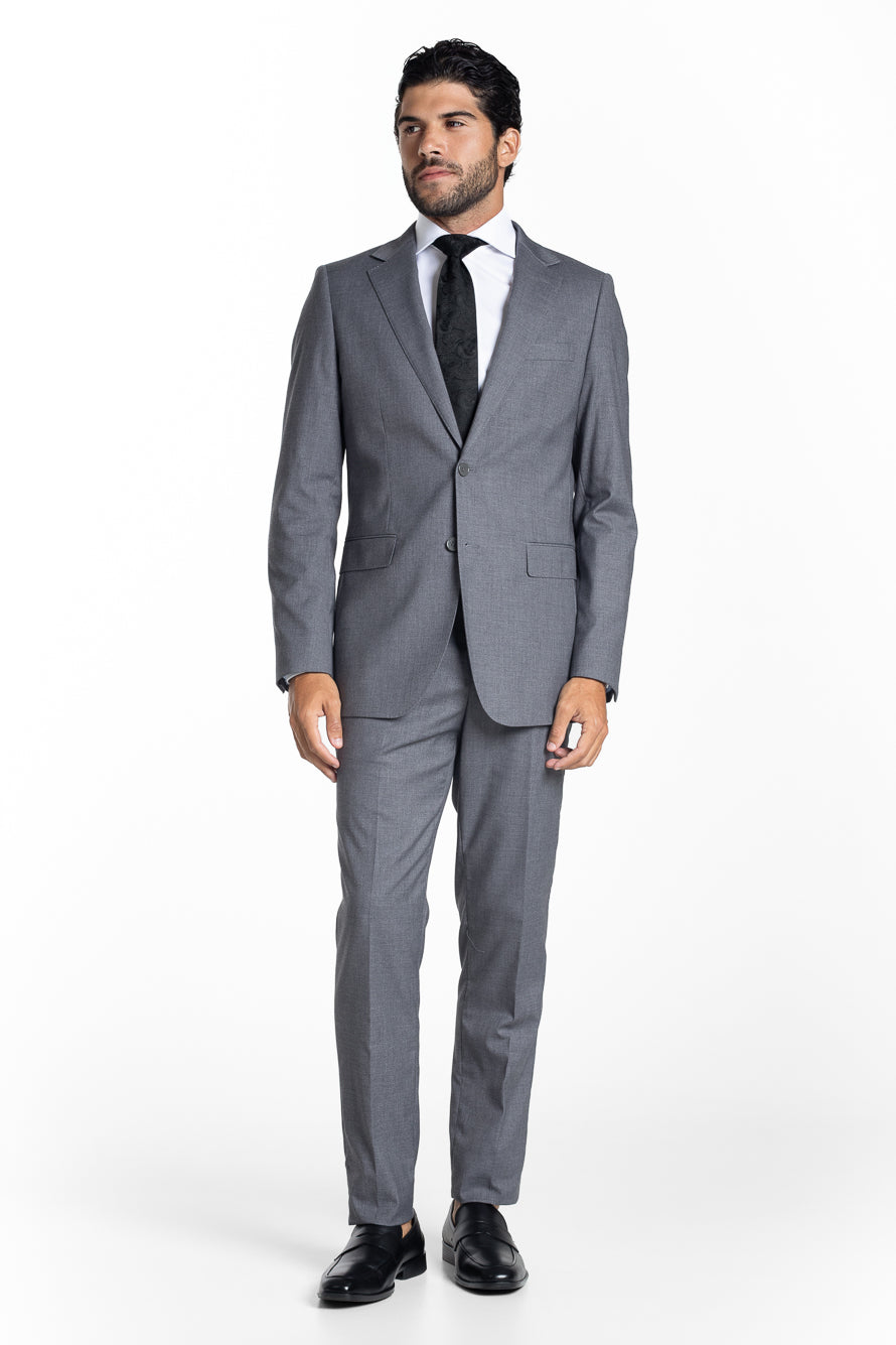 Terno Slim Liso Extra - Cinza Claro