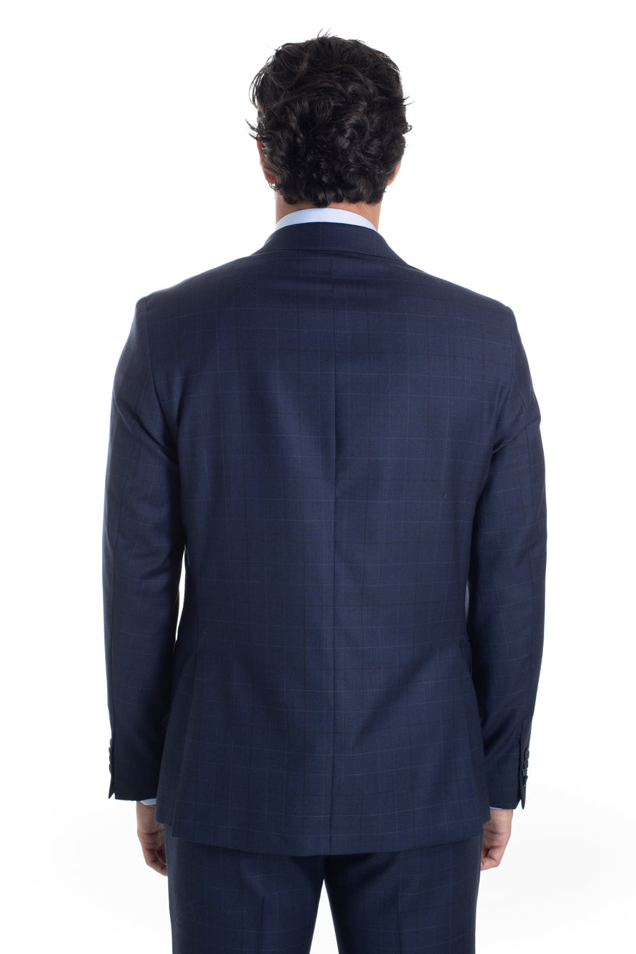 Terno Xadrez Slim Premium - Marinho