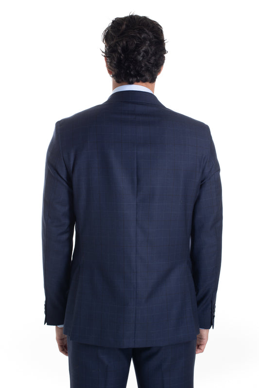 Terno Xadrez Slim Premium - Marinho