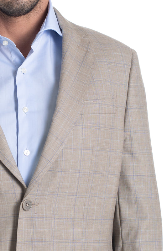 Terno Xadrez Slim Premium - Bege