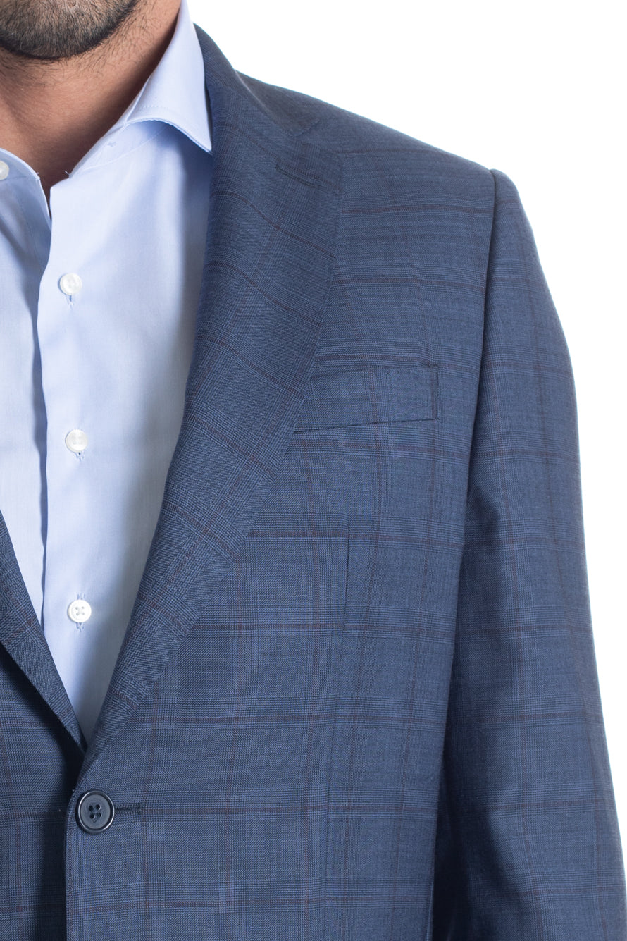 Terno Xadrez Slim Premium - Azul Medio