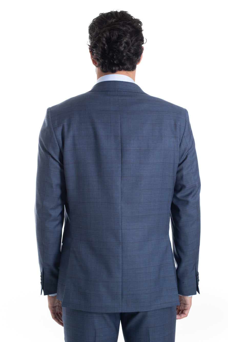 Terno Xadrez Slim Premium - Azul Medio